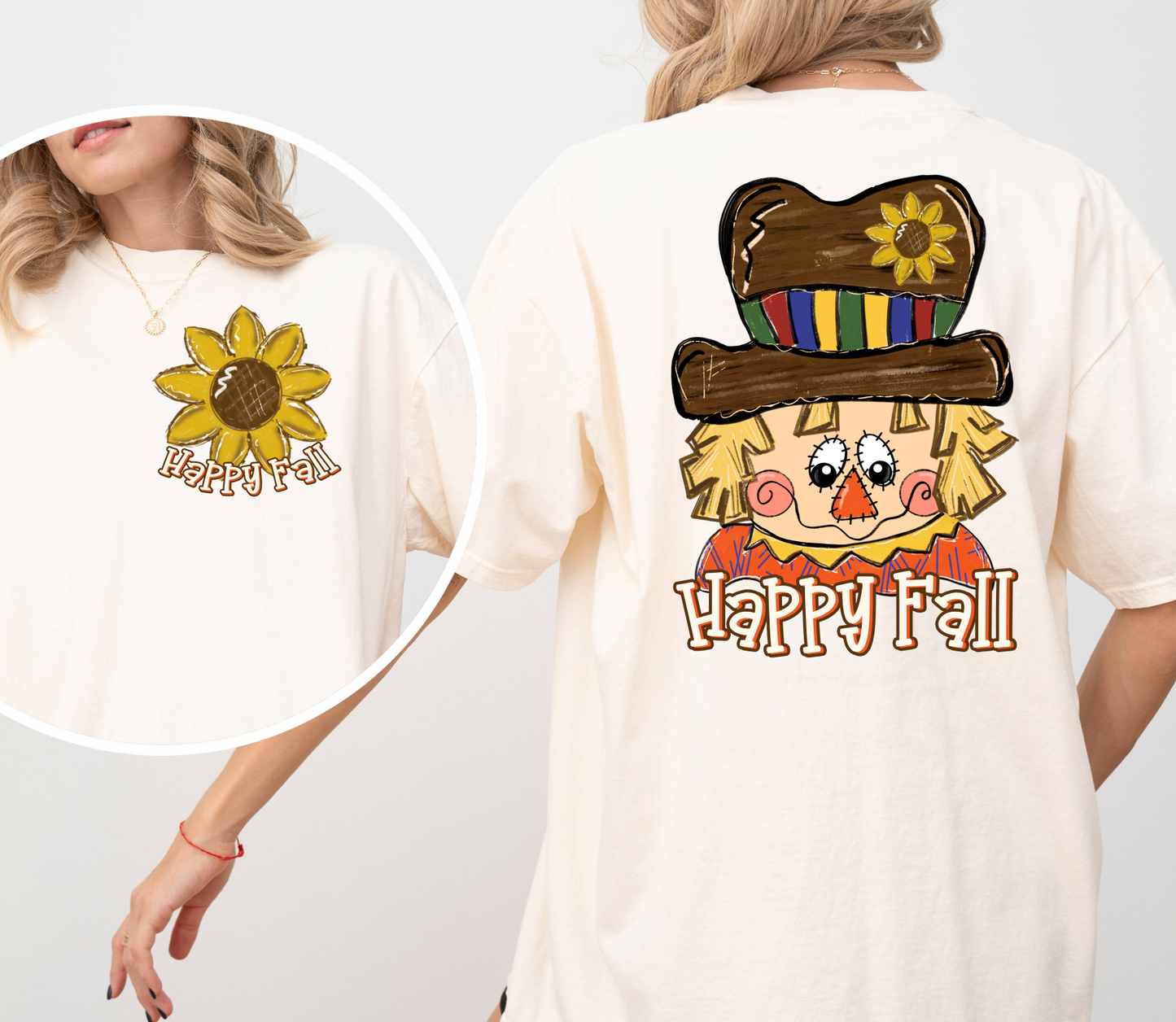 Fall Scarecrow T-Shirt, Happy Fall, Autumn Apparel, Comfort Color Seasonal Shirt, Harvest Festival Clothing, Thanksgiving Gift