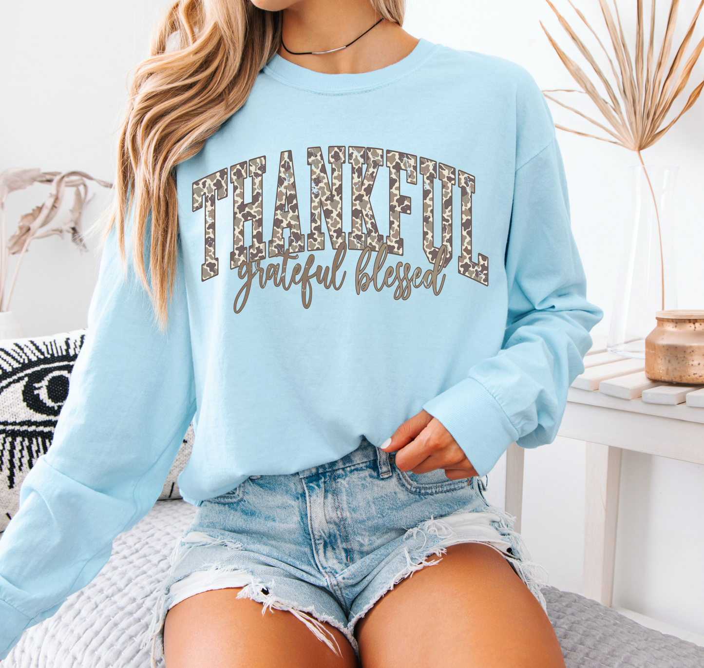 Thankful Grateful Blessed Long Sleeve Comfort Color