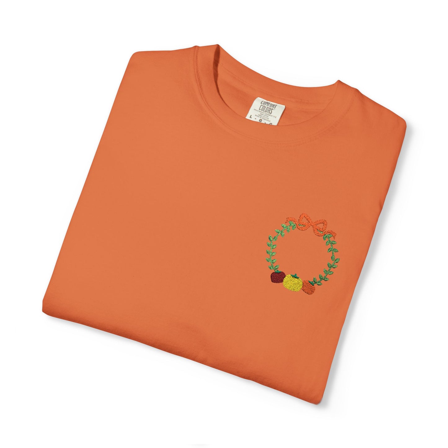 Fall Festive Embroidered Unisex T-Shirt, Casual Comfort Clothing