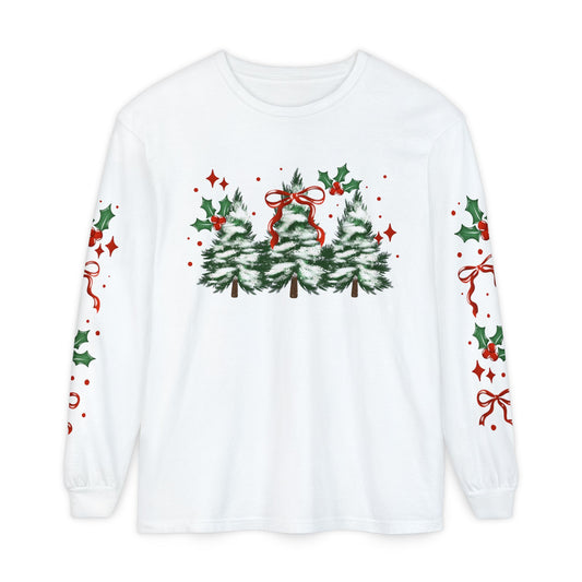 Festive Long Sleeve Comfort Color with Holiday Design