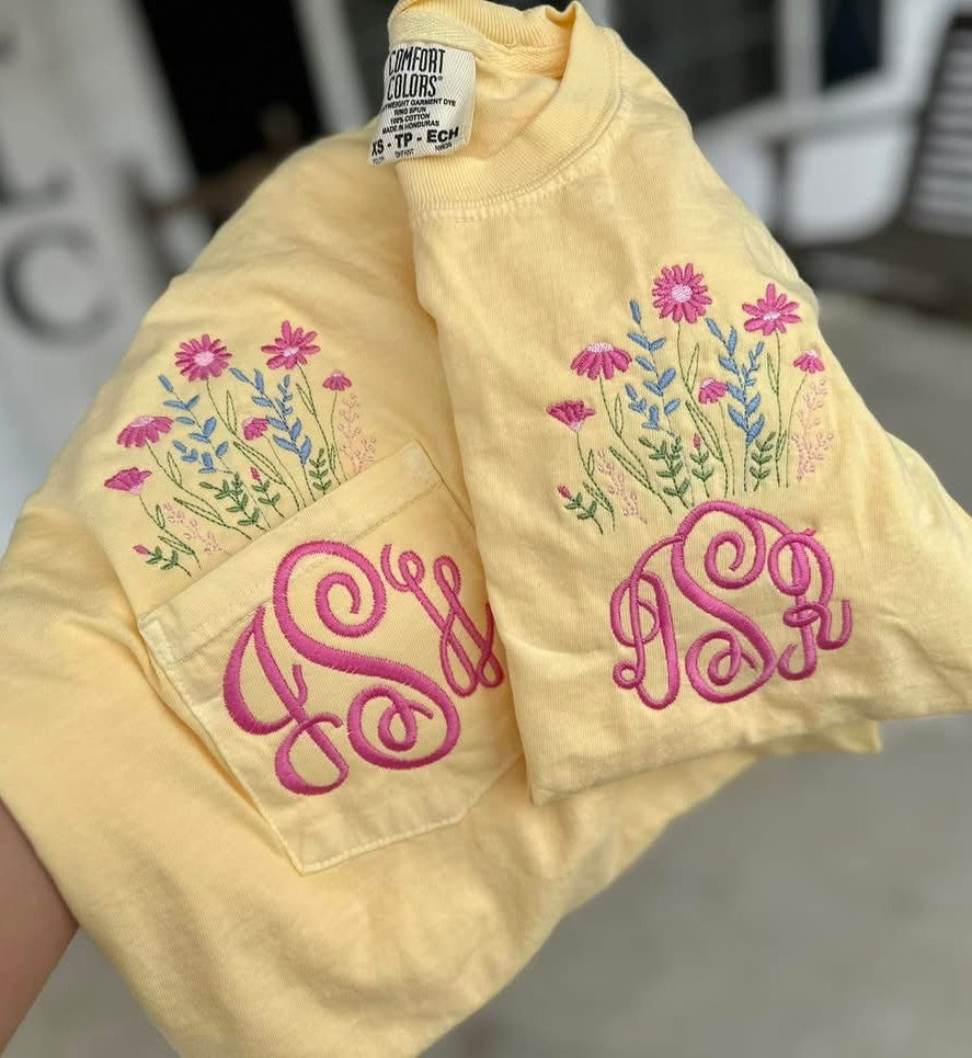 Custom Initial Monogram Pocket Tee