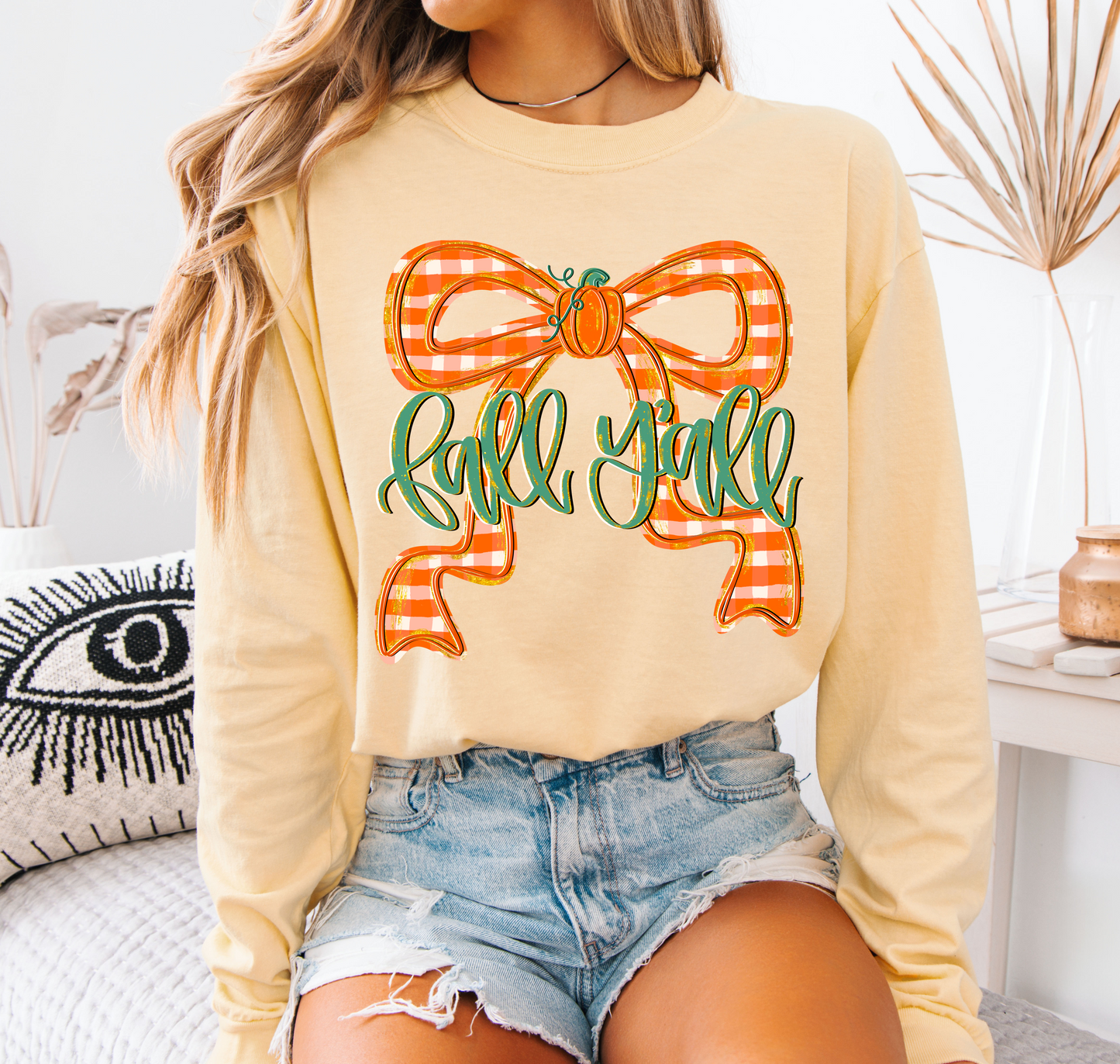 Fall Y'all Long Sleeve Comfort Color, Cozy Autumn Tee, Pumpkin Shirt, Harvest Apparel, Thanksgiving Gift, Unisex Fall Fashion