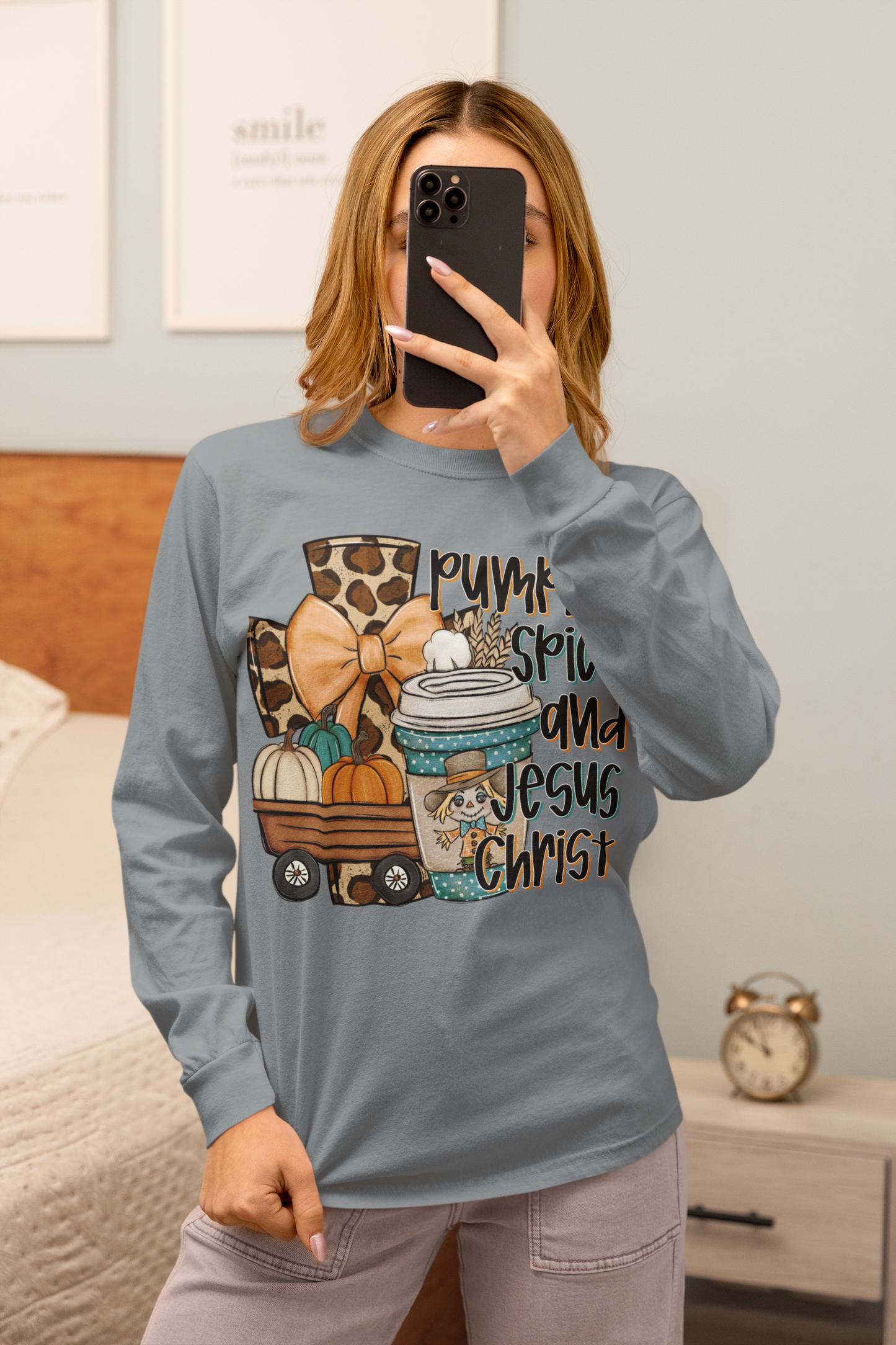 Pumpkin Spice & Jesus Long Sleeve Comfort Color