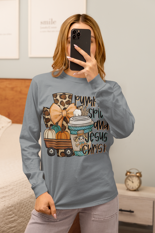 Pumpkin Spice & Jesus Long Sleeve Comfort Color