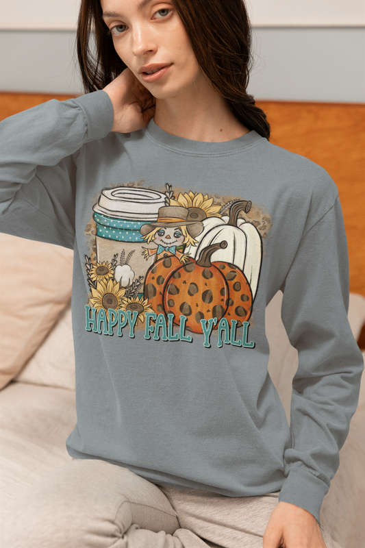 Happy Fall Y'all Long Sleeve Comfort Color