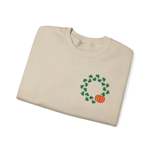 Cozy Fall Crewneck Sweatshirt - Autumn Vibes, Pumpkin and Ivy Design, Gift for Thanksgiving, Casual Hoodie Alternative, Cozy Sweater