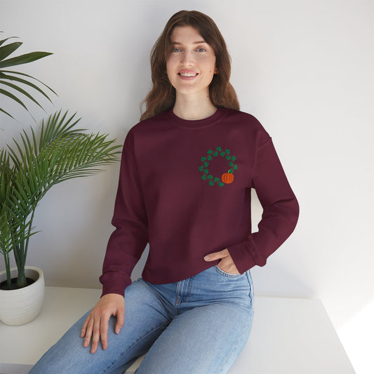 Cozy Fall Crewneck Sweatshirt - Autumn Vibes, Pumpkin and Ivy Design, Gift for Thanksgiving, Casual Hoodie Alternative, Cozy Sweater