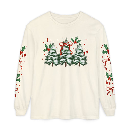 Festive Long Sleeve Comfort Color with Holiday Design