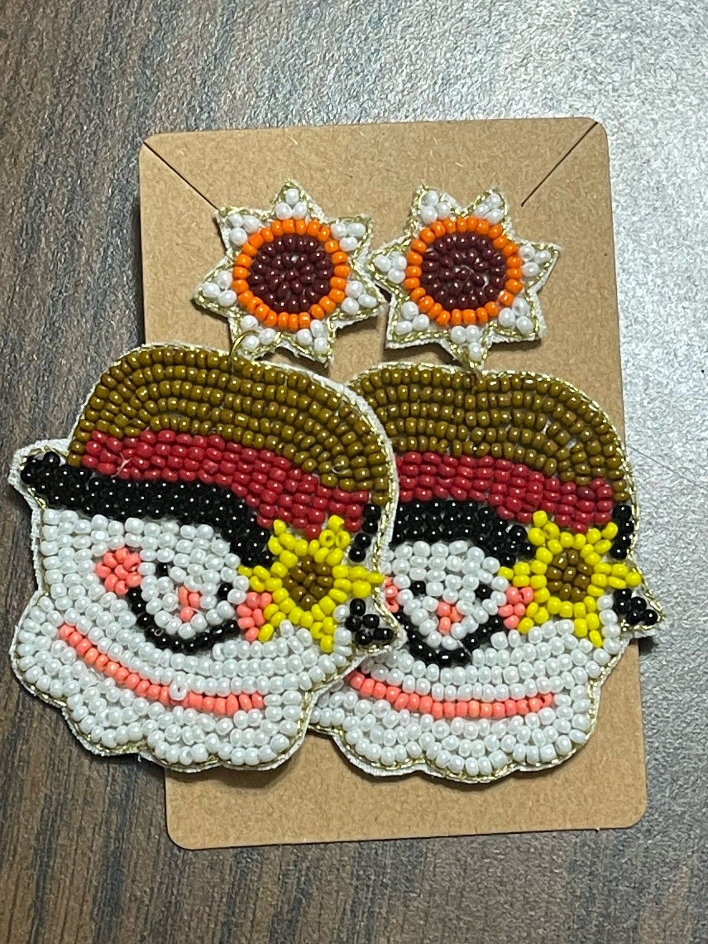 Scarecrow Seed Bead Earrings