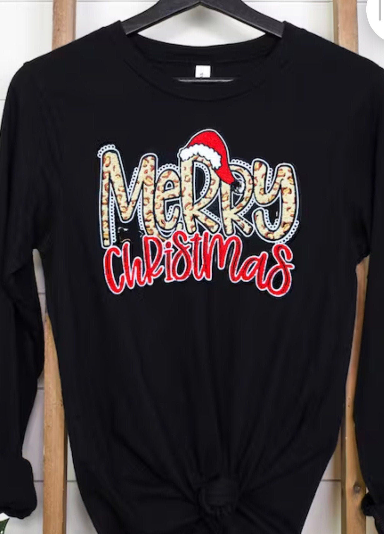 Merry Christmas Chenille patch  sweatshirt